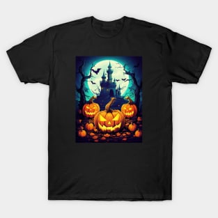 Goosebumps Halloween Pumpkins Garden Castle T-Shirt